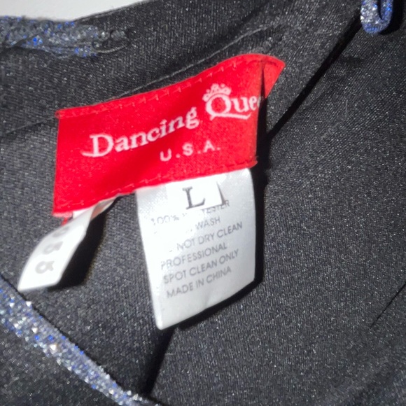 Large Dancing Queen sleeveless Navy blue long evening/prom dress.